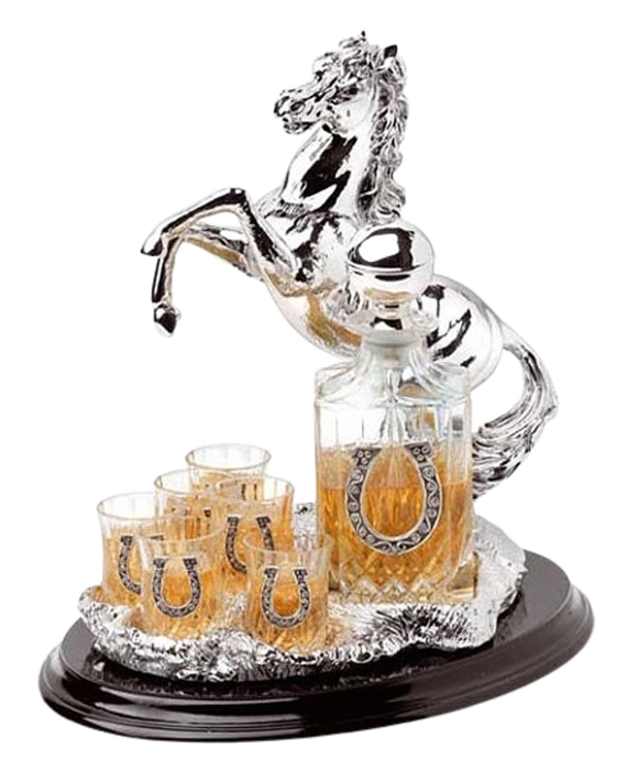 Vodka set of 6 glasses "Horse"